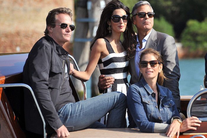 Джорджа Клуни и Рэнди Гербер с женами